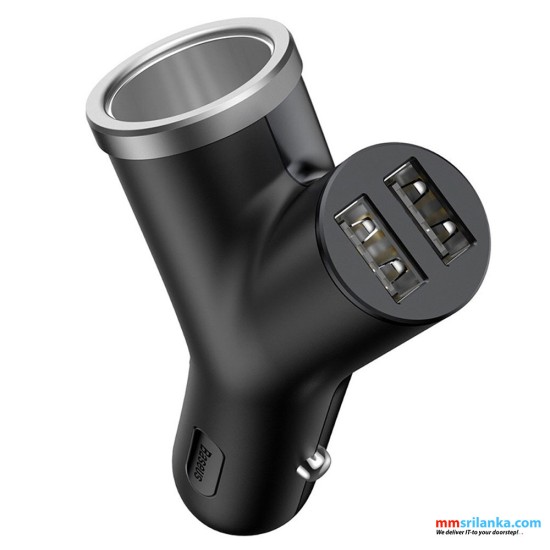 Baseus Y Type Dual Usb Vehicle Lighter Extended Car Charger